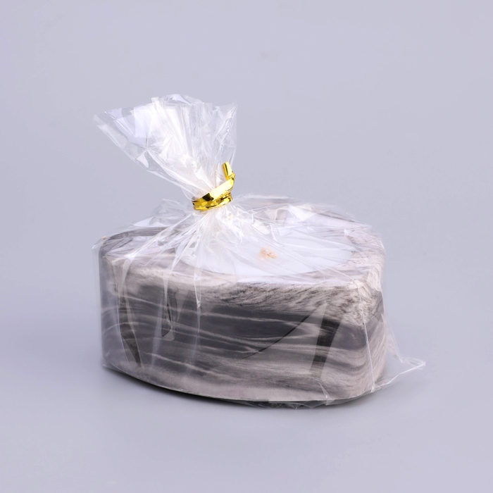 Свеча  Свеча "Сердце малое. Мрамор" в подсвечнике из гипса, 7х3см,мрамор с чёрными полосками