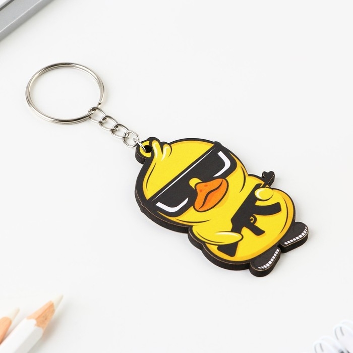 Брелок для ключей деревянный «Крутая утка», 3,8 х 6 см Брелок для ключей деревянный «Крутая утка», 3,8 х 6 см