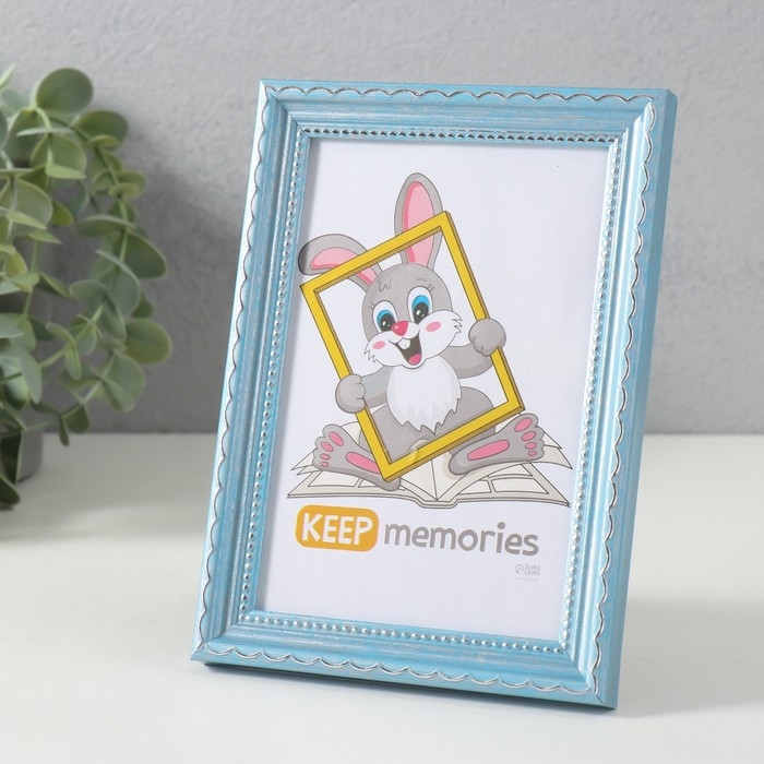 Фоторамка пластик Фоторамка пластик "Стиль голубой" 10х15 см, голубой