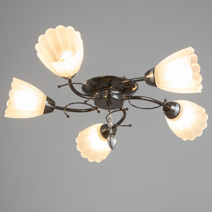 Люстра Люстра "Гелия" 5х40Вт Е27 черный хром 54х52х17см.