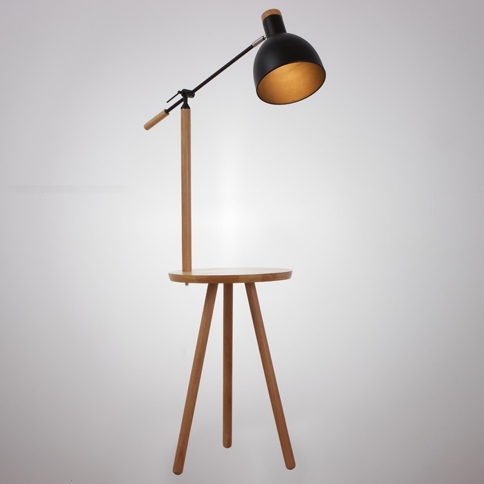 Торшер 19117/1BK E27 40Вт светлое дерево-черный H.150 см