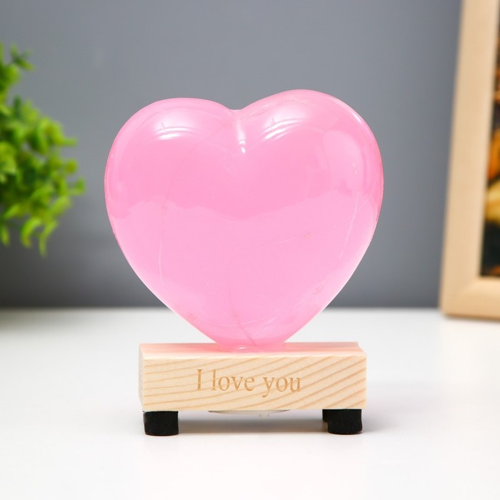 Ночник Ночник "Сердце. Любовь" LED от батареек 3хLR44 МИКС 9,5х4х12 см RISALUX