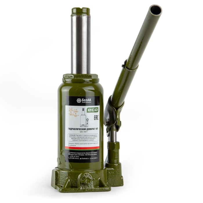 Домкрат гидравлический  Домкрат гидравлический "БелАК" ECO БАК.70017, подъем/подхват 390/195 мм, 10 т