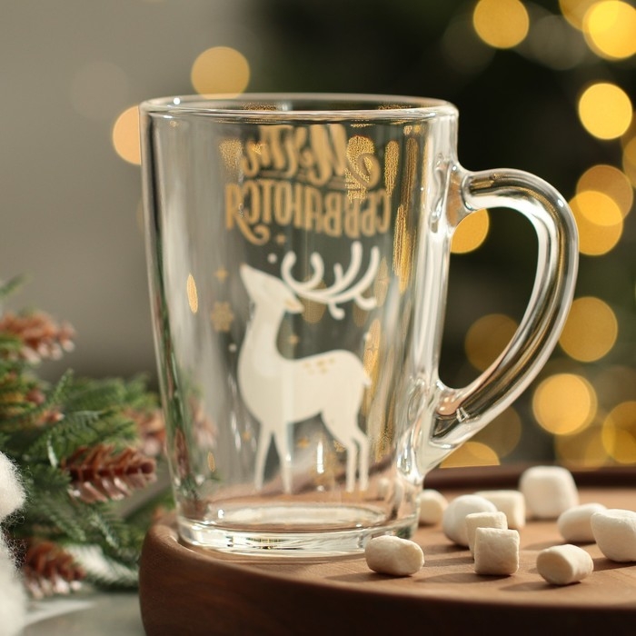 Новый год. Кружка стеклянная «Мечты», 300 мл Новый год. Кружка стеклянная «Мечты», 300 мл