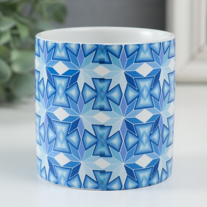 Банка для свечей керамика Банка для свечей керамика "Снежная королева" 200 мл 7,3х7,3х7,3 см