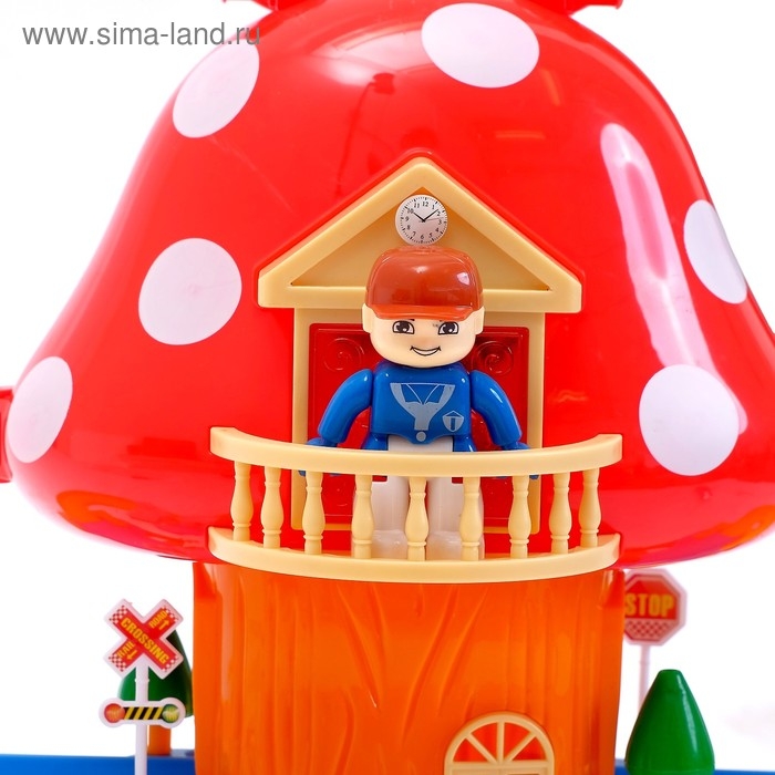 Железная дорога &laquo;Грибной домик&raquo;, световые и звуковые эффекты, работает от батареек