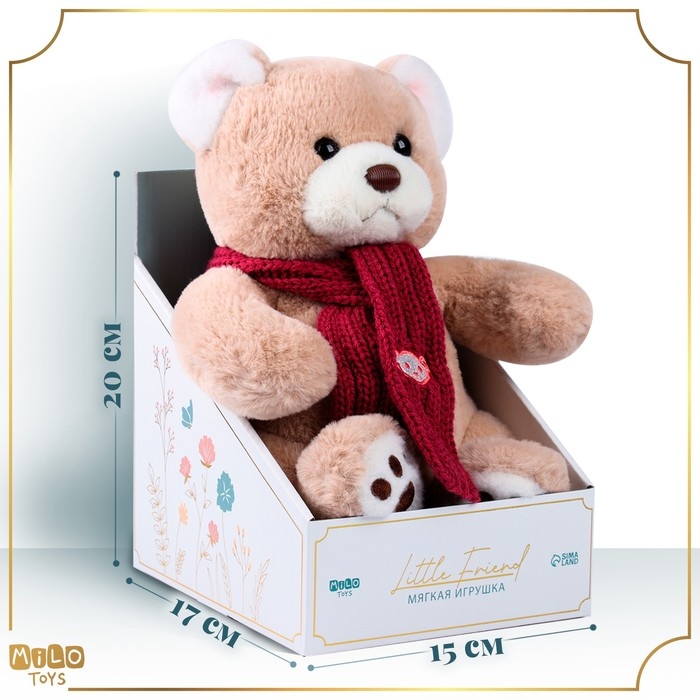 Новогодняя мягкая игрушка Little Friend, мишка с розовыми шарфом, 20 см Новогодняя мягкая игрушка Little Friend, мишка с розовыми шарфом, 20 см