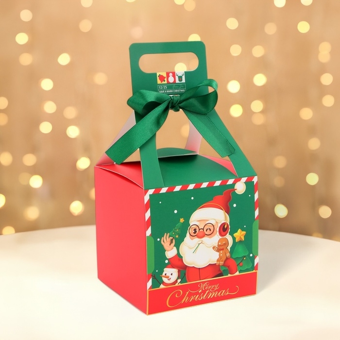 Новый год. Коробка складная Новогодняя 10 х 10 х 20,5 см. Новый год. Коробка складная Новогодняя 10 х 10 х 20,5 см.