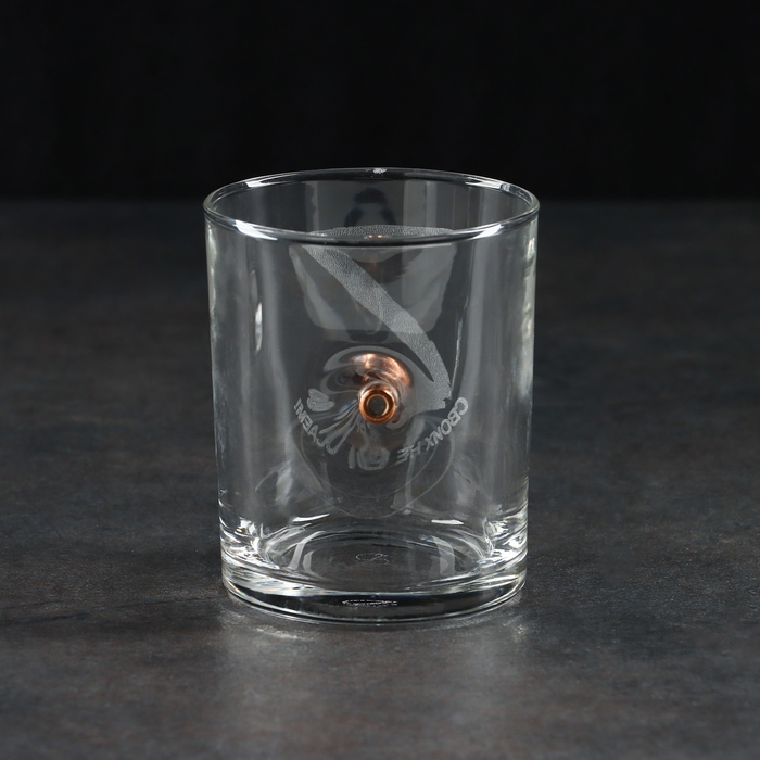 Стакан Стакан "Непробиваемый. Своих не бросаем", с пулей, для виски, 250 мл