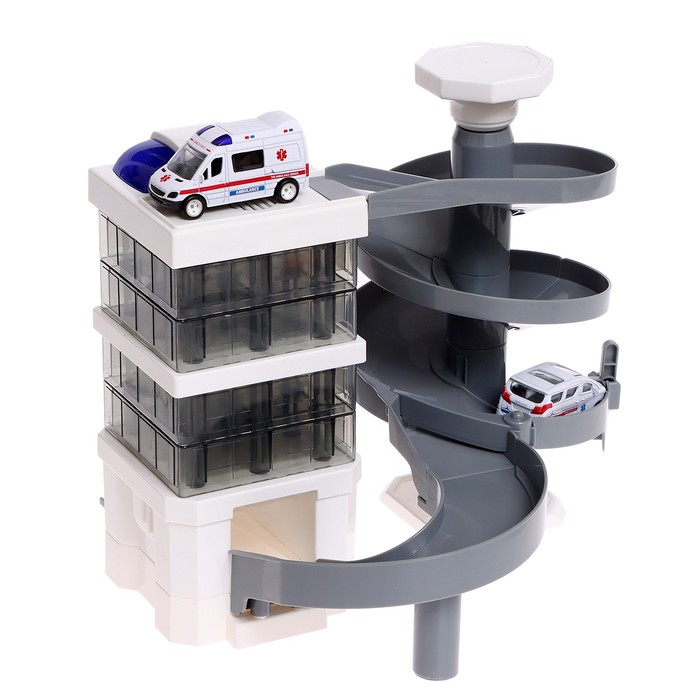 Парковка «Скорая помощь», с 2 машинками, свет и звук Парковка «Скорая помощь», с 2 машинками, свет и звук