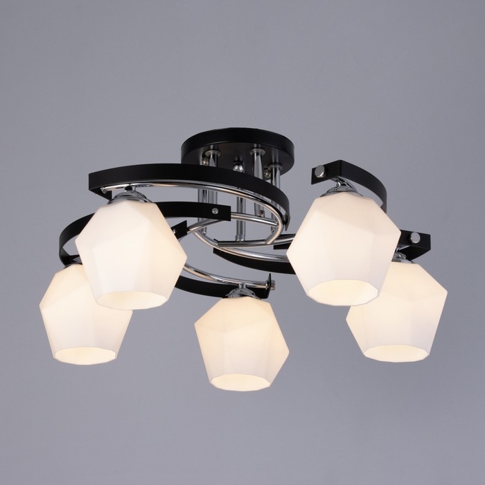 Люстра Люстра "Версалия" 5xЕ27 40Вт черно-хромовый 60х60х26 см BayerLux