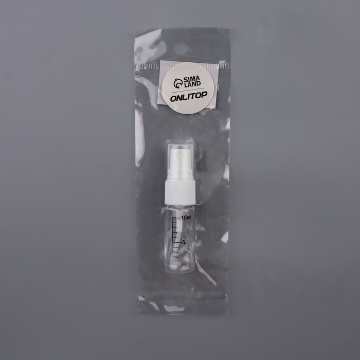 Бутылочка для хранения, с распылителем, со шкалой деления, 10 мл, цвет белый/прозрачный Бутылочка для хранения, с распылителем, со шкалой деления, 10 мл, цвет белый/прозрачный