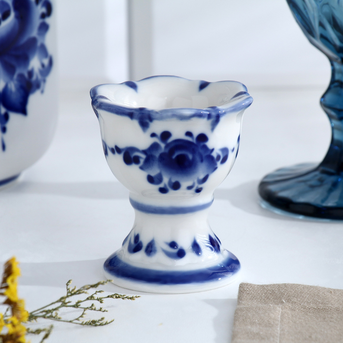 Подставка под яйцо, 6,5×7,5 см, гжель Подставка под яйцо, 6,5×7,5 см, гжель