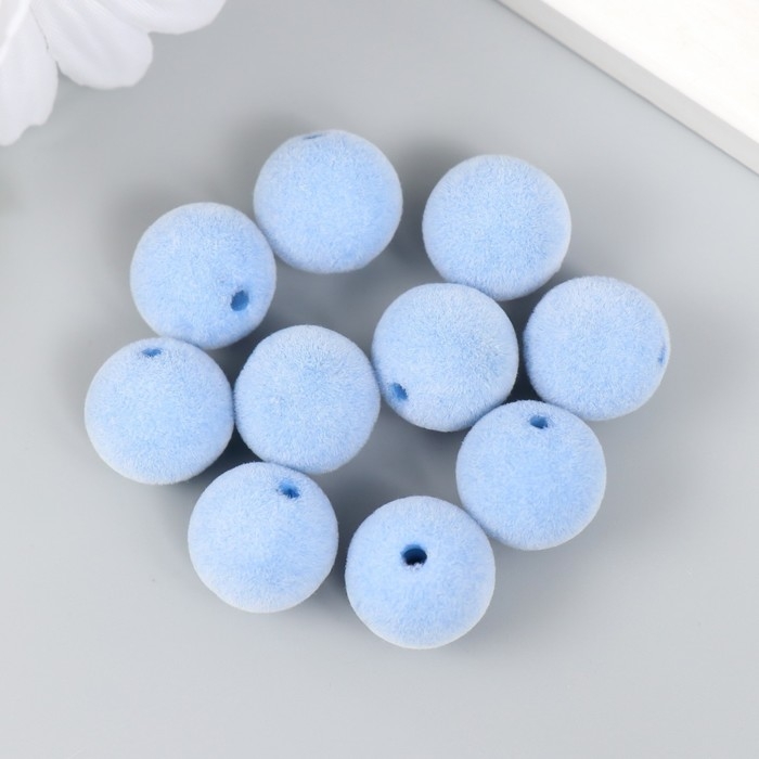 Бусины для творчества бархатное напыление Бусины для творчества бархатное напыление "Голубое небо" набор 10 шт d=1,4 см