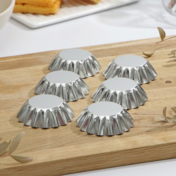 Набор форм для выпечки Доляна &laquo;Кекс&raquo;, 6,5&times;1,8 см, 6 шт