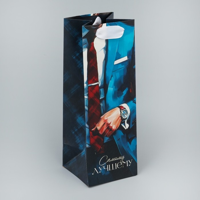 Пакет подарочный под бутылку, упаковка, «Лучшему», 9 х 25 х 8.9 см Пакет подарочный под бутылку, упаковка, «Лучшему», 9 х 25 х 8.9 см