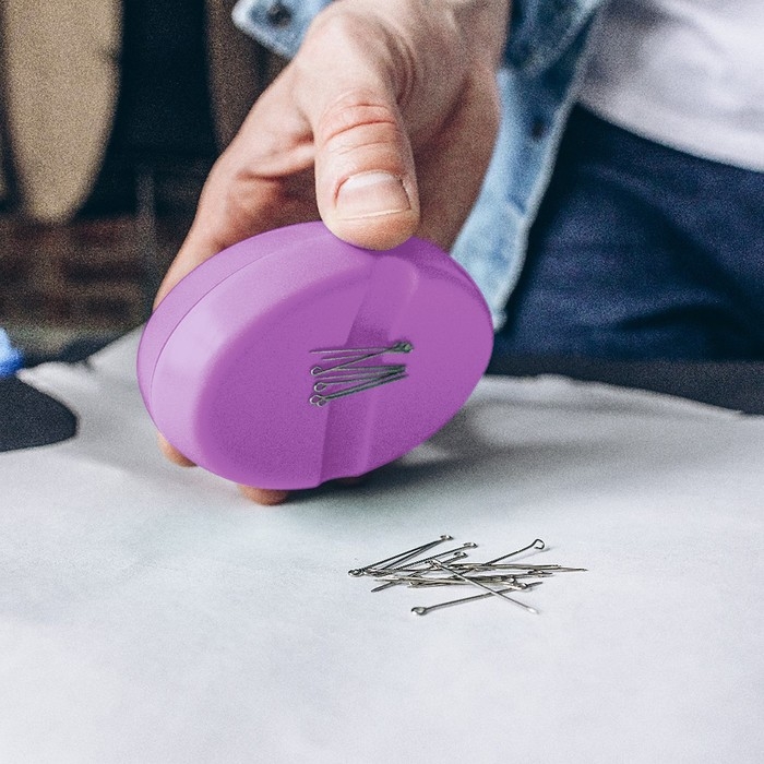 Игольница магнитная, 9,3 × 6,5 см, цвет фиолетовый Игольница магнитная, 9,3 × 6,5 см, цвет фиолетовый