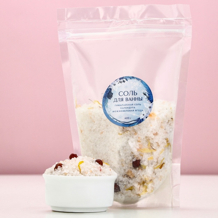 Соль для ванны с календулой и можжевеловой ягодой, 400 г, Новый Год Соль для ванны с календулой и можжевеловой ягодой, 400 г, Новый Год