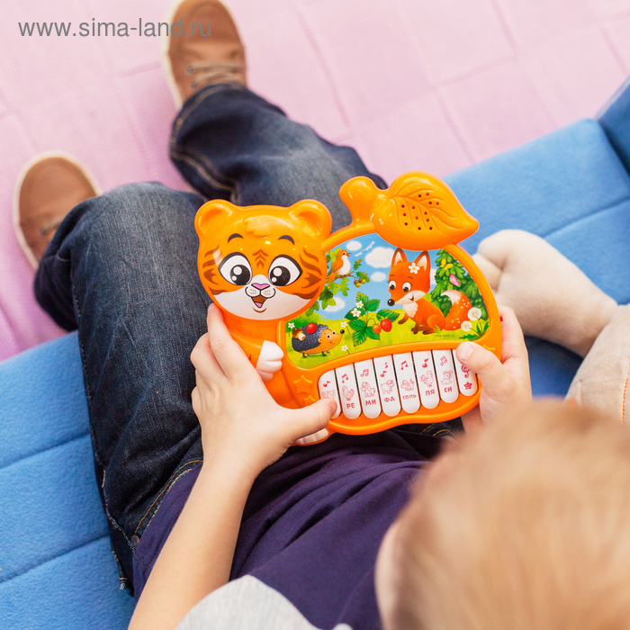 Музыкальная игрушка-пианино «Любимый тигруля», ионика, 4 режима игры, работает от батареек Музыкальная игрушка-пианино «Любимый тигруля», ионика, 4 режима игры, работает от батареек