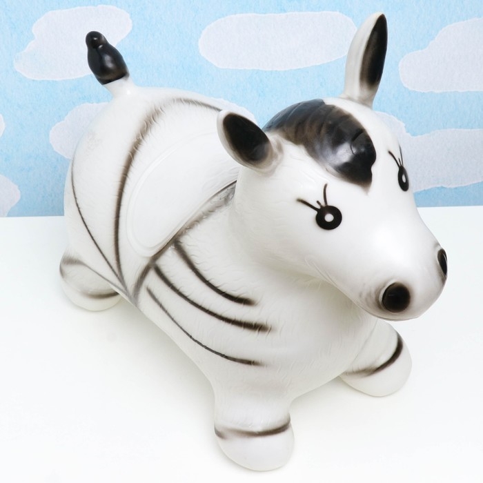 Игрушка - прыгун детская  Игрушка - прыгун детская "Зебра" резиновая надувная, 49х24см, черно-белая