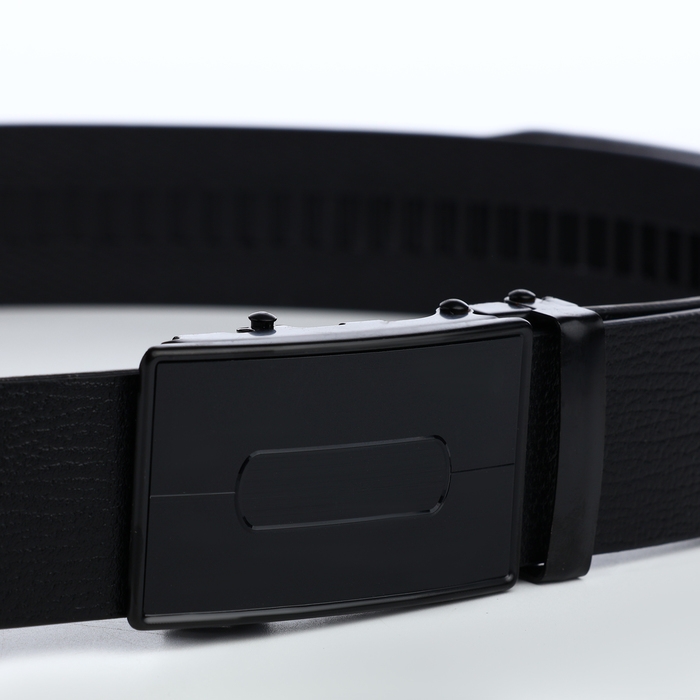 Ремень мужской, ширина 3,5 см, пряжка автомат, цвет чёрный
