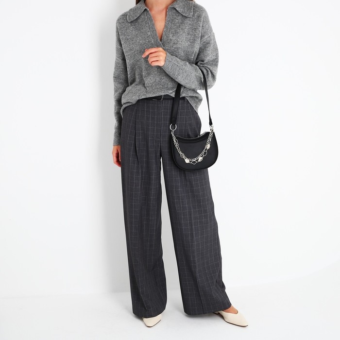 Сумка-багет на молнии, цвет чёрный Сумка-багет на молнии, цвет чёрный