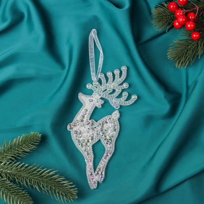 Украшение ёлочное Украшение ёлочное "Воздушный олень " 17х7 см, прозрачный перелив