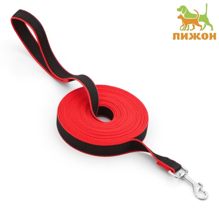 Поводок 7 м х 2,5 см, чёрный с красным Поводок 7 м х 2,5 см, чёрный с красным