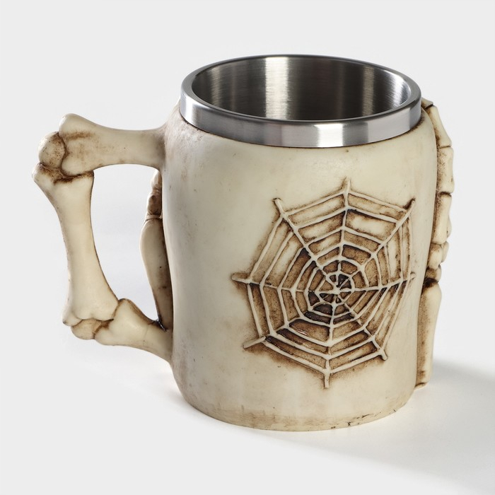 Кружка из нержавеющей стали «Череп. Хэллоуин», 400 мл, цвет бежевый