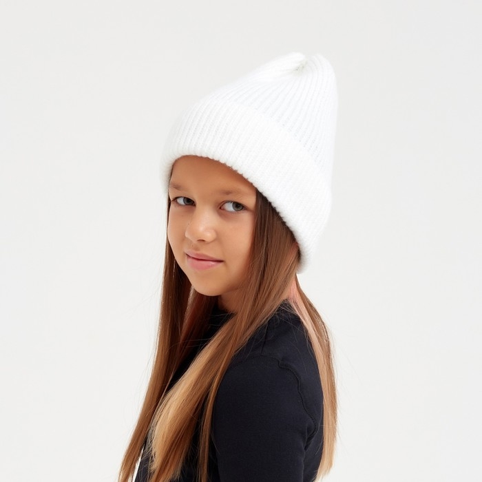 Шапка детская MINAKU, р-р 52-54 цв. белый Шапка детская MINAKU, р-р 52-54 цв. белый
