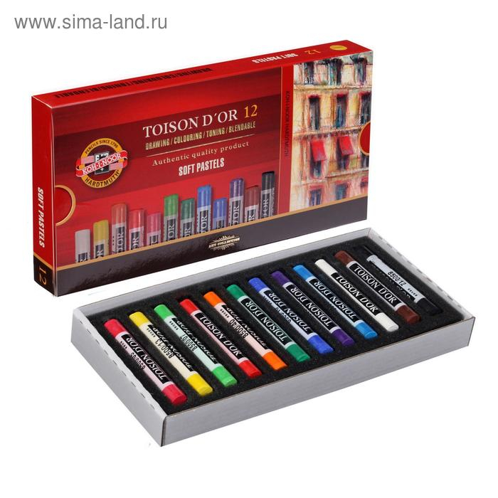 Пастель сухая 12 цветов, Soft Koh-I-Noor 8512 TOISON D`OR, картонная упаковка Пастель сухая 12 цветов, Soft Koh-I-Noor 8512 TOISON D`OR, картонная упаковка