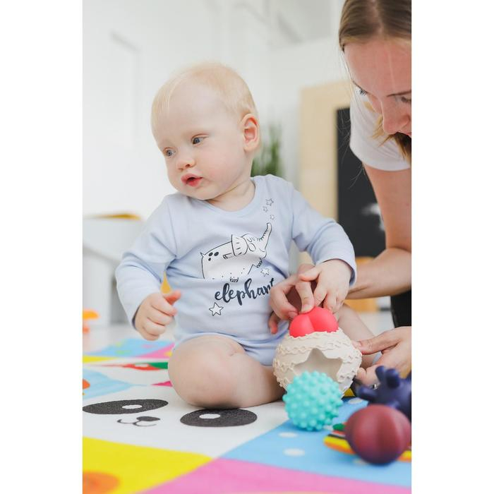 Развивающий тактильный мячик-сортер 2 в 1, с пищалкой, 5 шт, Крошка Я Развивающий тактильный мячик-сортер 2 в 1, с пищалкой, 5 шт, Крошка Я