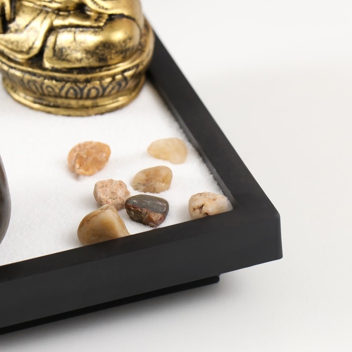 Сад камней Дзен  Сад камней Дзен "Будда" песок+камни+подсвечник+подставка 3х12,5х12,5 см