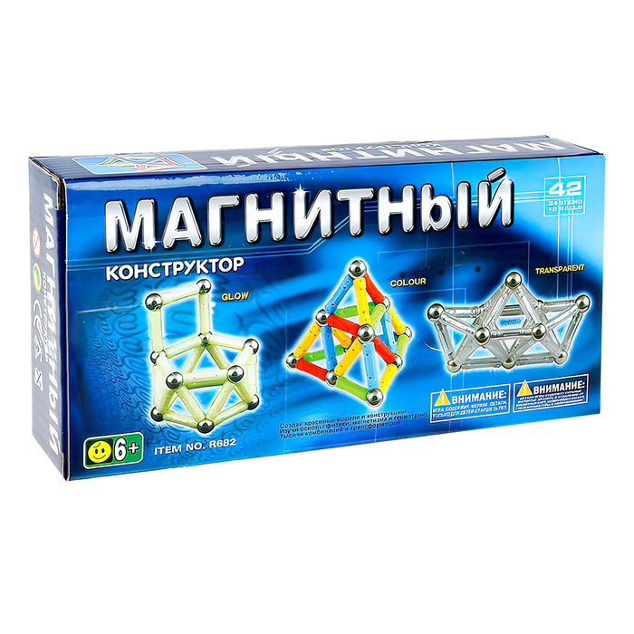 Конструктор магнитный, 42 детали Конструктор магнитный, 42 детали