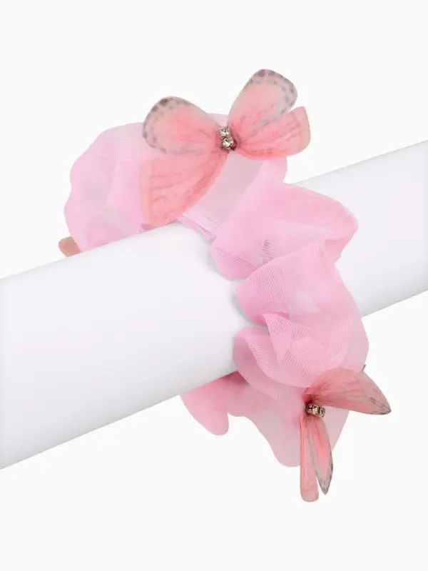 Резинка для волос «Бабочки» розовая, Коты аристократы Резинка для волос «Бабочки» розовая, Коты аристократы