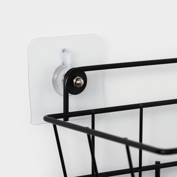 Корзина с 2 крючками, 31,5×13×20 см, цвет черный Корзина с 2 крючками, 31,5×13×20 см, цвет черный