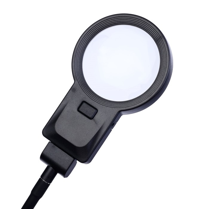 Лупа настольная, линза 75мм, подсветка