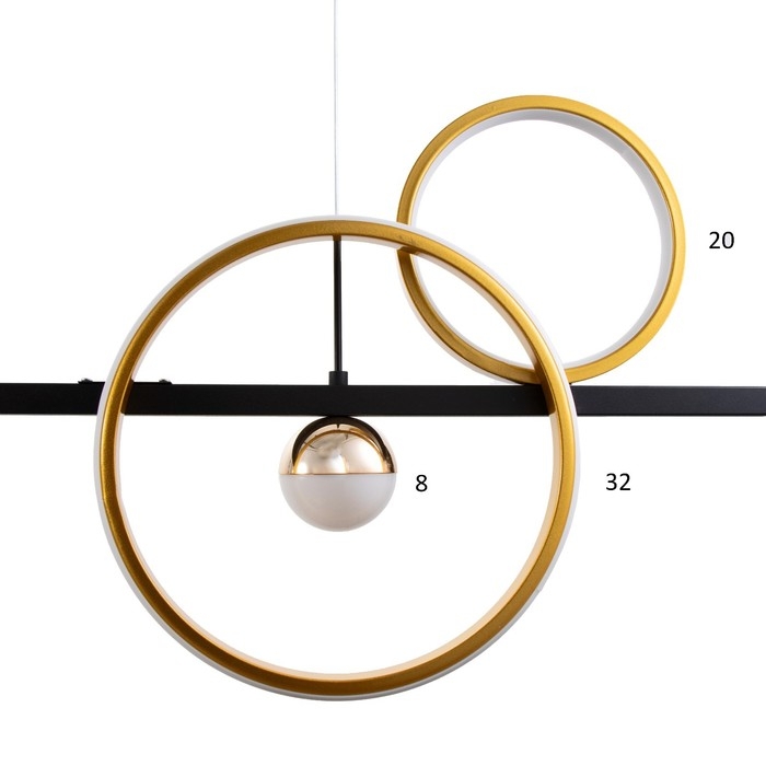 Светильник BayerLux Светильник BayerLux "Ариста" LED 48Вт 6000К черно-золотой 100х100 см