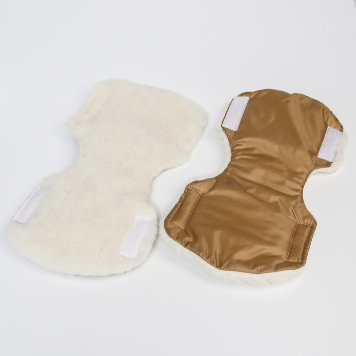 Варежки-муфты на ручку коляски, 2 шт., цвет бежевый Варежки-муфты на ручку коляски, 2 шт., цвет бежевый