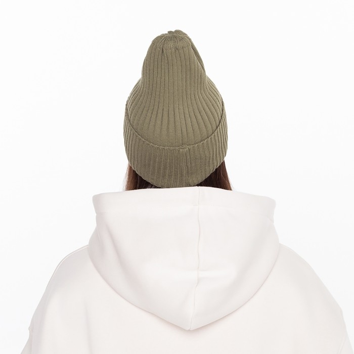 Шапка женская демисезонная, цвет хаки, размер 56-58