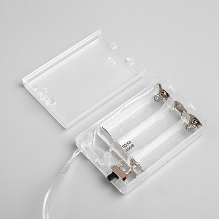 Гирлянда &laquo;Нить&raquo; 3 м с насадками &laquo;Сосульки 7.5 см&raquo;, IP20, прозрачная нить, 20 LED, батарейки AAх3 (нет в комплекте), свечение мульти