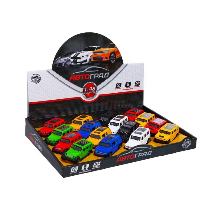 Машина металлическая «Джип», 1:48, инерция, открываются двери, МИКС Машина металлическая «Джип», 1:48, инерция, открываются двери, МИКС