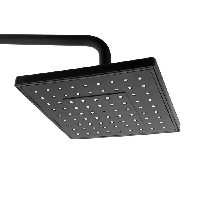 Душевая система ZEIN Z3861, смеситель, тропическая и ручная лейка, полка, латунь, черная Душевая система ZEIN Z3861, смеситель, тропическая и ручная лейка, полка, латунь, черная