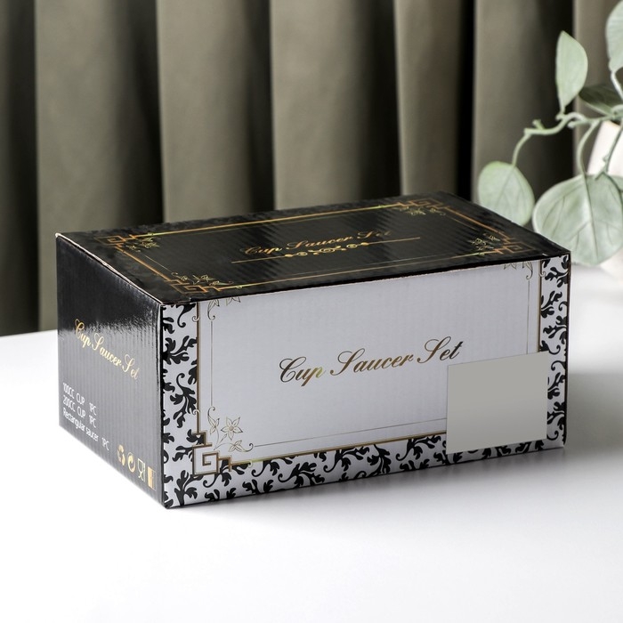 Набор кружек на керамической подставке «Геометрия», 80/200 мл, 2 шт, цвет зелёный