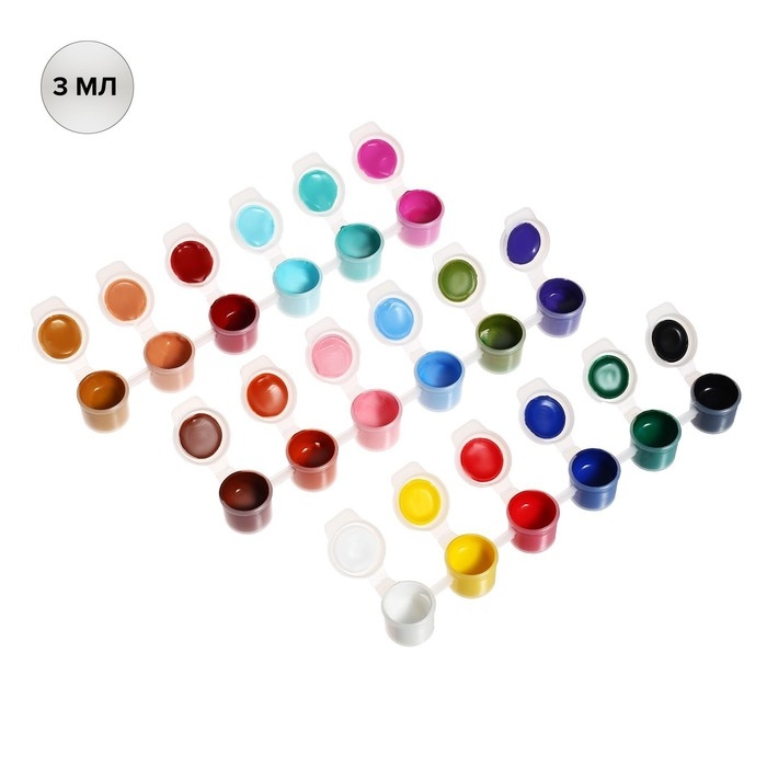 Краска акриловая, набор 18 цветов х 3 мл, Calligrata, морозостойкие, в пакете Краска акриловая, набор 18 цветов х 3 мл, Calligrata, морозостойкие, в пакете