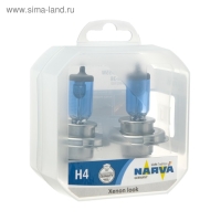 Лампа автомобильная Narva Range Power White, H4, 12 В, 60/55 Вт, набор 2 шт, 48680