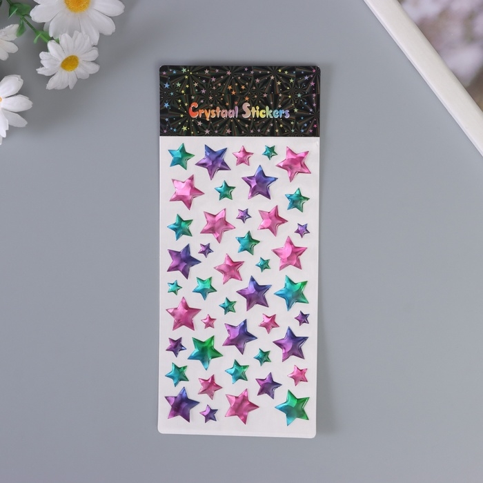 Наклейки для творчества пластик Наклейки для творчества пластик "Градиент. Звезда" 22х9,5 см
