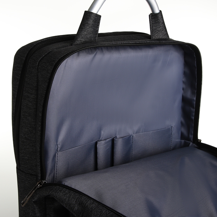 Рюкзак городской на молнии, 2 кармана, с USB, цвет чёрный Рюкзак городской на молнии, 2 кармана, с USB, цвет чёрный