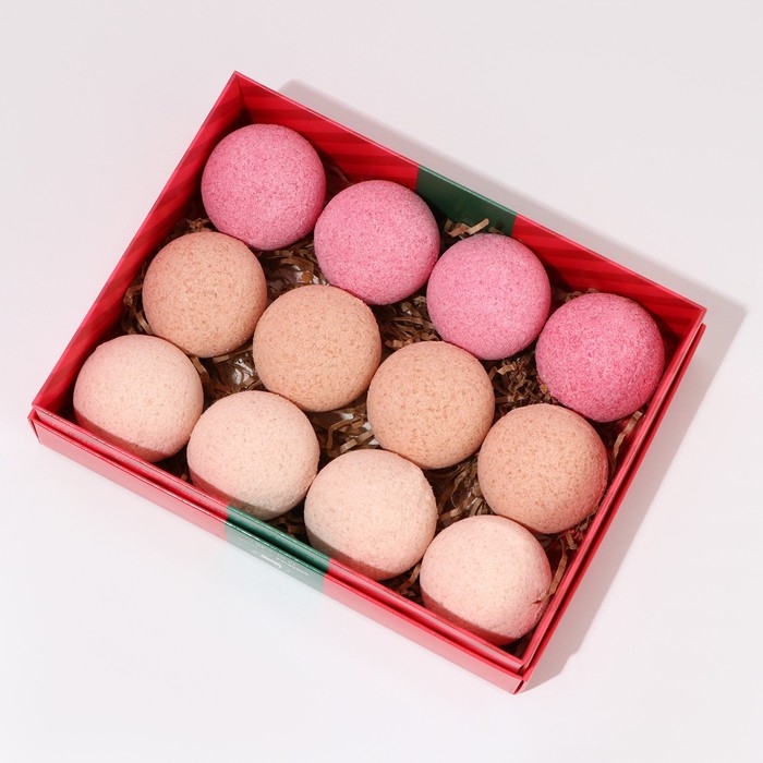 Подарочный набор косметики «Тепла и уюта в Новом Году!», бомбочки для ванны, 12 х 40 г, ЧИСТОЕ СЧАСТЬЕ