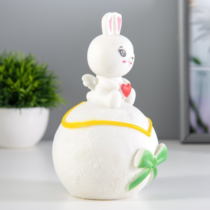 Ночник Ночник "Зайка на луне" LED 1Вт 3х LR44 белый 10х10х17см RISALUX